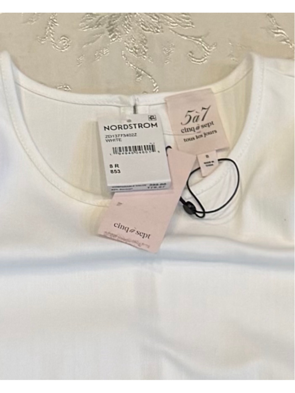 Cinq à Sept Eastern White Denim Dress 8 NWT - Picture 6 of 7
